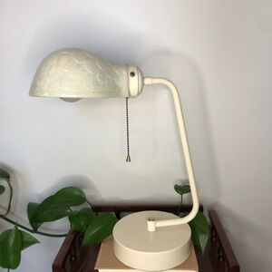 Vintage 80s Postmodern Iridescent Ceramic Shell Task Lamp | Art Deco Revival